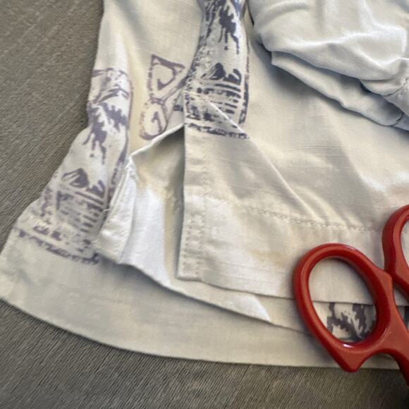 Quiksilver Silver Edition Shirt Men Large Blue Island Coastal Button Front - Picture 13 of 13